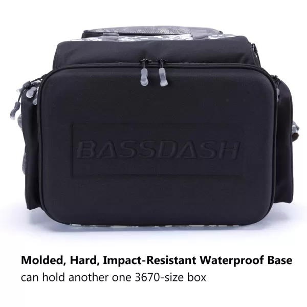 BASSDASH Fishing Tackle Backpack Water Resistant Tactical Bag Soft Tackle Box with Rod Holder and Protective Rain CoverJungle Camo Backpack 3670 Without Trays