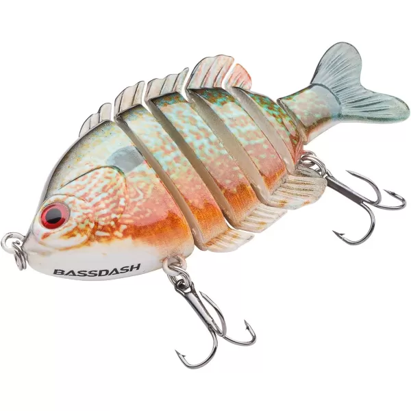 BASSDASH SwimPanfish Multi Jointed Panfish Bluegill Swimbaits Hard Topwater Bass Lures Fishing Lure Crank Saltwater 35in085ozPack of 4BPRL