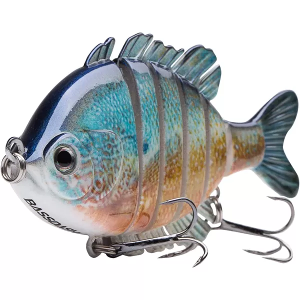 BASSDASH SwimPanfish Multi Jointed Panfish Bluegill Swimbaits Hard Topwater Bass Lures Fishing Lure Crank Saltwater 35in085ozPack of 4BPRL