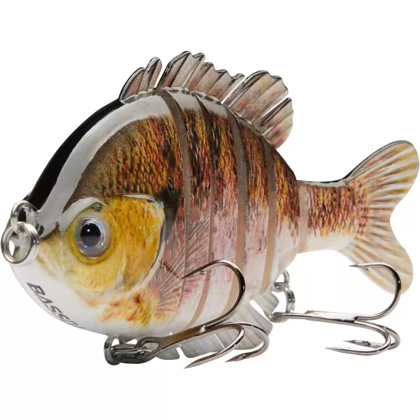 BASSDASH SwimPanfish Multi Jointed Panfish Bluegill Swimbaits Hard Topwater Bass Lures Fishing Lure Crank Saltwater 35in085ozPack of 4NGBP