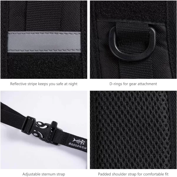 BASSDASH Backpack Straps Replacement Adjustable Padded Shoulder Straps for Backpack Dry BagBlack