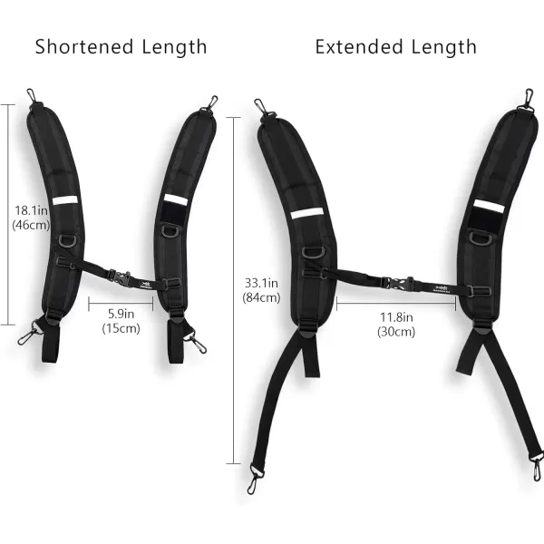 BASSDASH Backpack Straps Replacement Adjustable Padded Shoulder Straps for Backpack Dry BagBlack