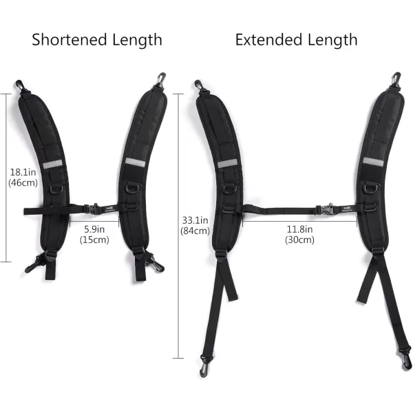 BASSDASH Backpack Straps Replacement Adjustable Padded Shoulder Straps for Backpack Dry BagBlack