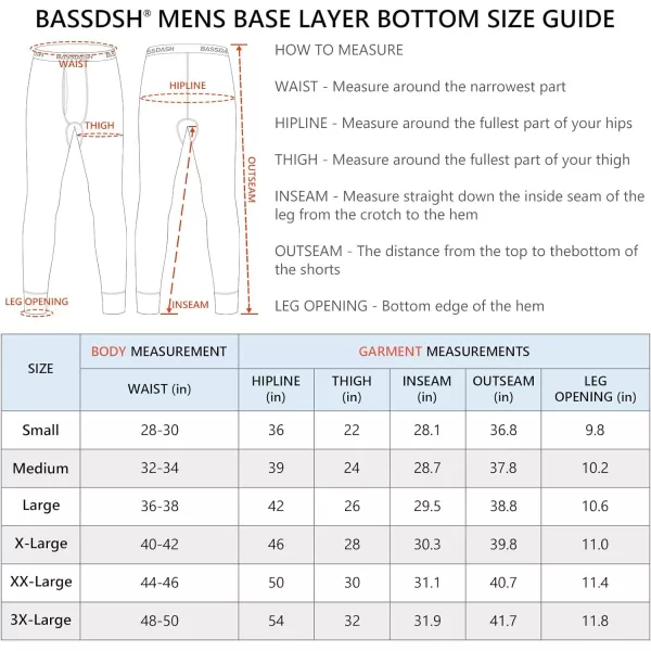 BASSDASH Mens Midweight Thermal Base Layer Pants Warm Legging Underwear Bottom Quick Dry FS20MAutumn Forest