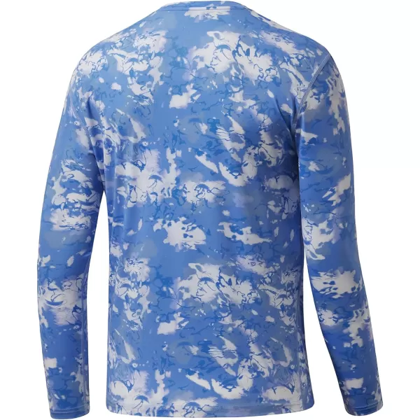 BASSDASH Mens UPF 50 Camo Long Sleeve Shirts Quick Dry Lightweight Performance Shirt for Outdoors Fishing HikingLight Blue Ocean Wave Camo