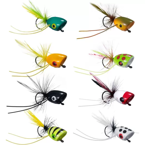 BASSDASH Popper Flies for Fly Fishing Bass Panfish Perch Topwater Fishing Lures2