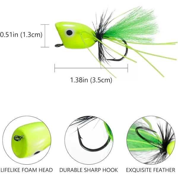 BASSDASH Popper Flies for Fly Fishing Bass Panfish Perch Topwater Fishing Lures2