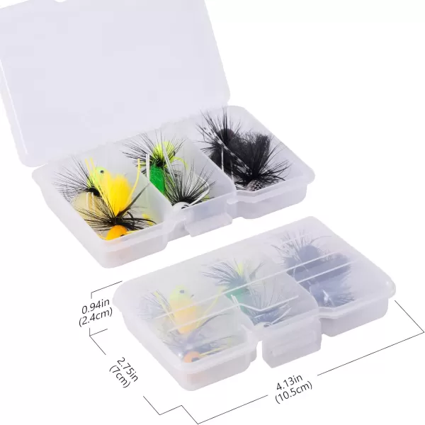 BASSDASH Popper Flies for Fly Fishing Bass Panfish Perch Topwater Fishing Lures6