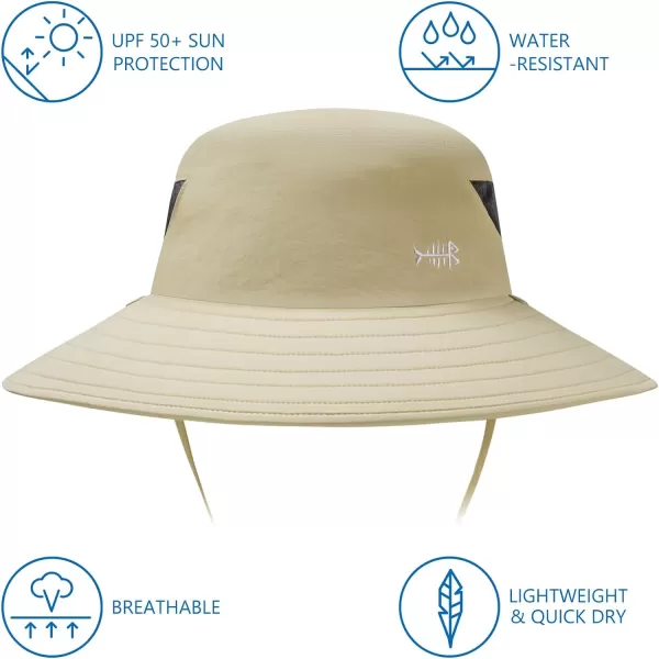 BASSDASH UPF 50 Breathable Sun Hat with Removable Face Cover and Neck Flap Wide Brim Bucket Hat for Fishing Hiking Men WomenCream