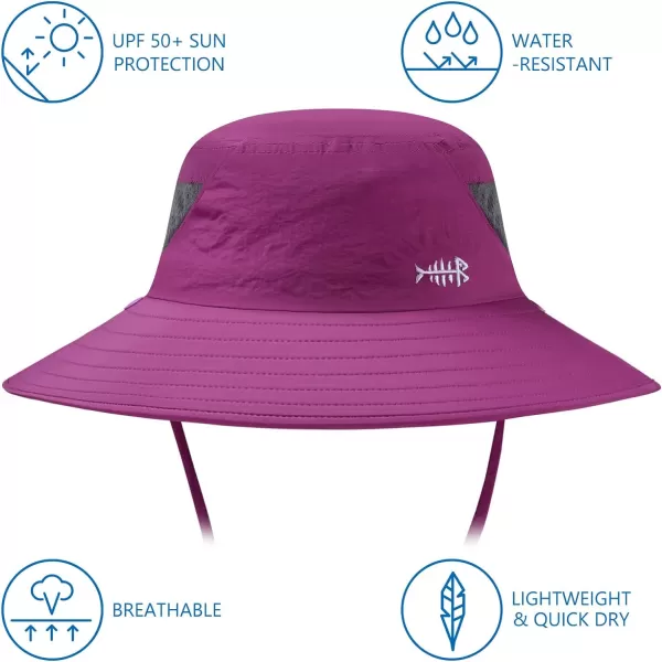 BASSDASH UPF 50 Breathable Sun Hat with Removable Face Cover and Neck Flap Wide Brim Bucket Hat for Fishing Hiking Men WomenPurple Orchid