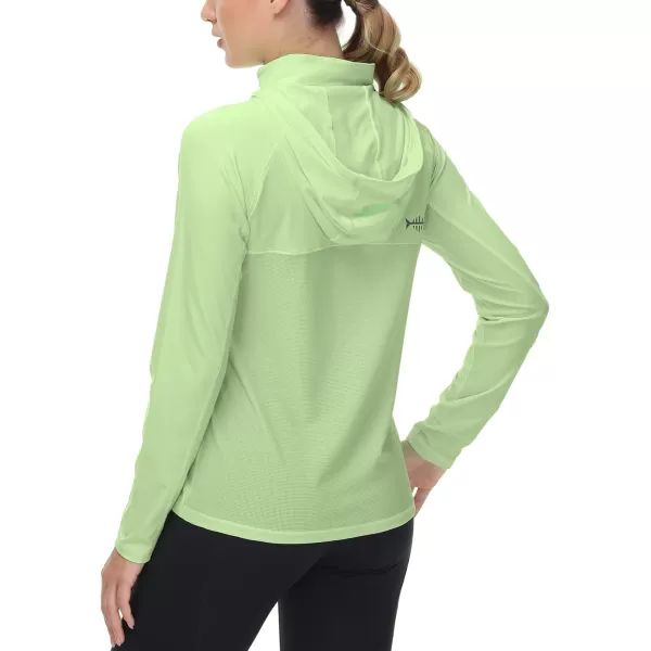 BASSDASH Womens UPF 50 Performance Hoodie Long Sleeve UV Fishing Hiking ShirtApple Green