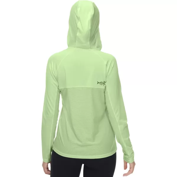 BASSDASH Womens UPF 50 Performance Hoodie Long Sleeve UV Fishing Hiking ShirtApple Green