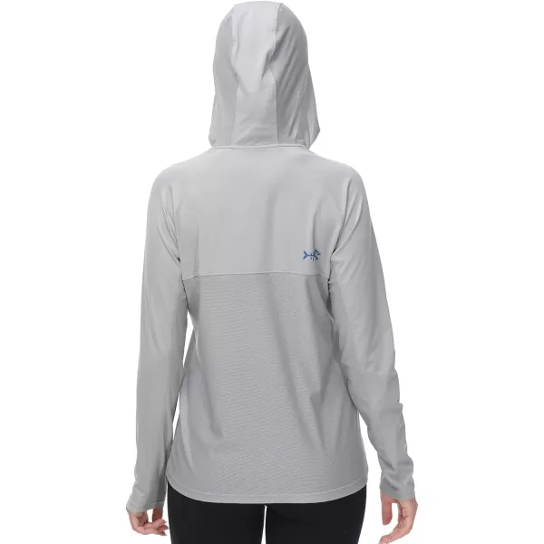 BASSDASH Womens UPF 50 Performance Hoodie Long Sleeve UV Fishing Hiking ShirtCool Grey