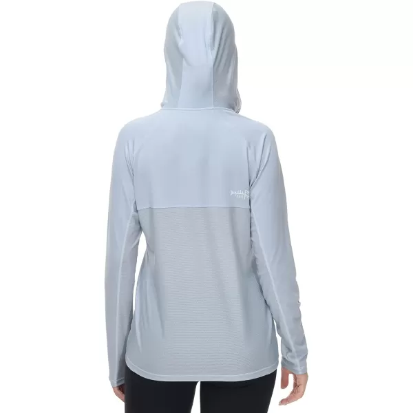 BASSDASH Womens UPF 50 Performance Hoodie Long Sleeve UV Fishing Hiking ShirtLight Steel Blue