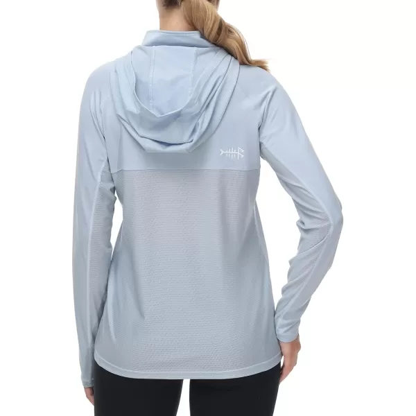 BASSDASH Womens UPF 50 Performance Hoodie Long Sleeve UV Fishing Hiking ShirtLight Steel Blue