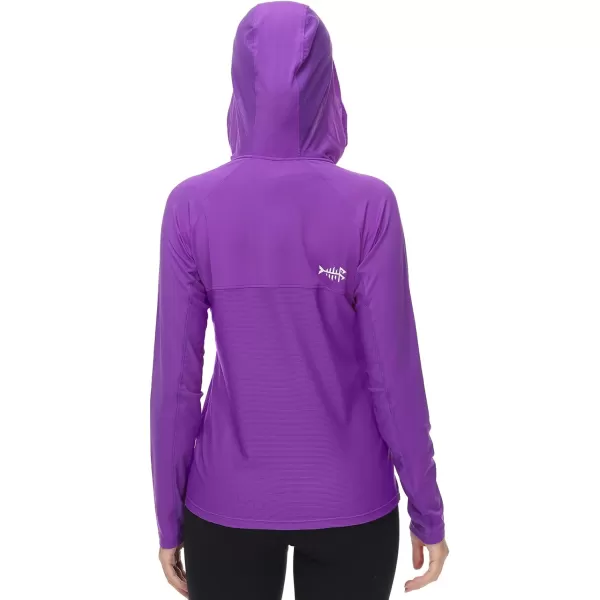 BASSDASH Womens UPF 50 Performance Hoodie Long Sleeve UV Fishing Hiking ShirtViolet