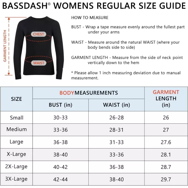 BASSDASH Womens UPF 50 UV Sun Protection TShirt Long Sleeve Fishing Hiking Performance ShirtsBlack