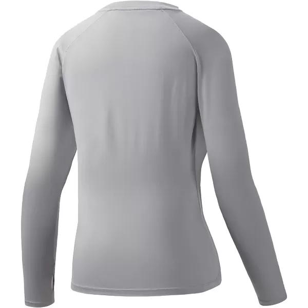 BASSDASH Womens UPF 50 UV Sun Protection TShirt Long Sleeve Fishing Hiking Performance ShirtsLight Grey