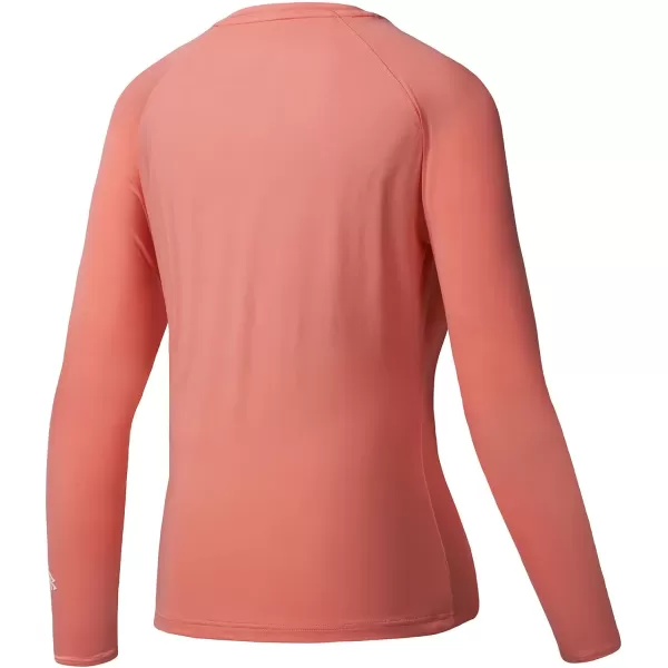 BASSDASH Womens UPF 50 UV Sun Protection TShirt Long Sleeve Fishing Hiking Performance ShirtsPeach Amber