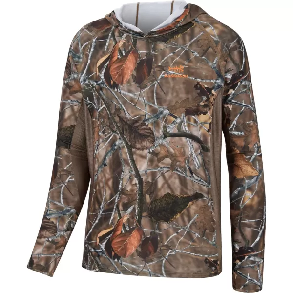 BASSDSASH Mens UPF 50 Lightweight Hunting Camo Hoodie Quick Dry Performance Long Sleeve Fishing Shirt with Hood FS30MAutumn Forest