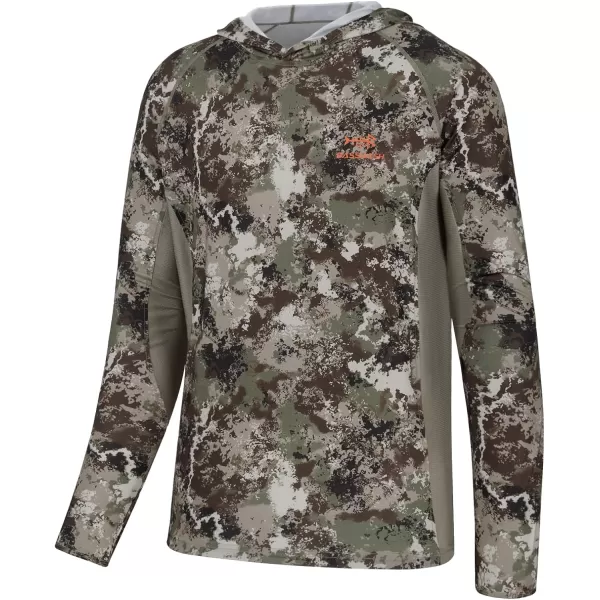 BASSDSASH Mens UPF 50 Lightweight Hunting Camo Hoodie Quick Dry Performance Long Sleeve Fishing Shirt with Hood FS30MGrunge Camo