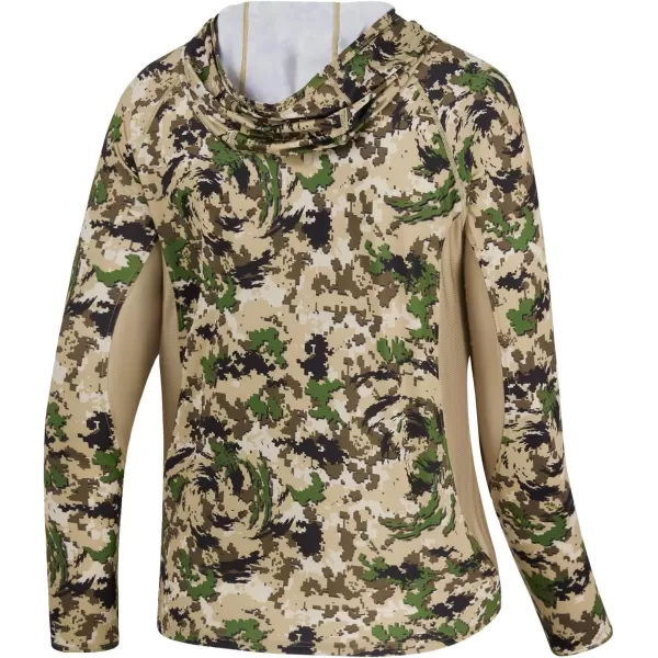 BASSDSASH Mens UPF 50 Lightweight Hunting Camo Hoodie Quick Dry Performance Long Sleeve Fishing Shirt with Hood FS30MHighland