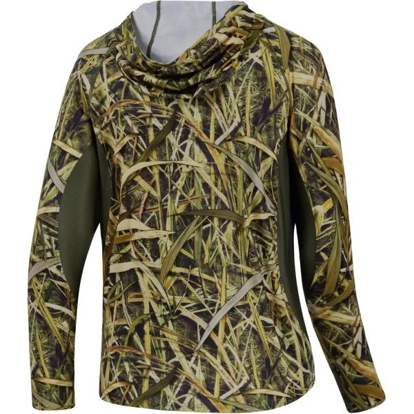 BASSDSASH Mens UPF 50 Lightweight Hunting Camo Hoodie Quick Dry Performance Long Sleeve Fishing Shirt with Hood FS30MReeds