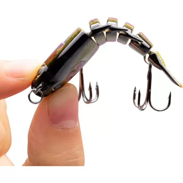 Bassdash SwimPanfish 25034oz Hard Bluegill Swimbaits Multi Jointed Topwater Trout Bass Fishing Crank Lure for Freshwater and SaltwaterRainbow