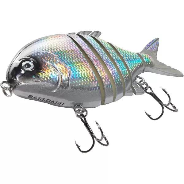 Bassdash SwimPomfret Hard Swimbaits with Builtin Steel Balls 39in 13oz Casting Panfish Bluegill Fishing Lure for Bass Walleye Pike FishingBlackSilver