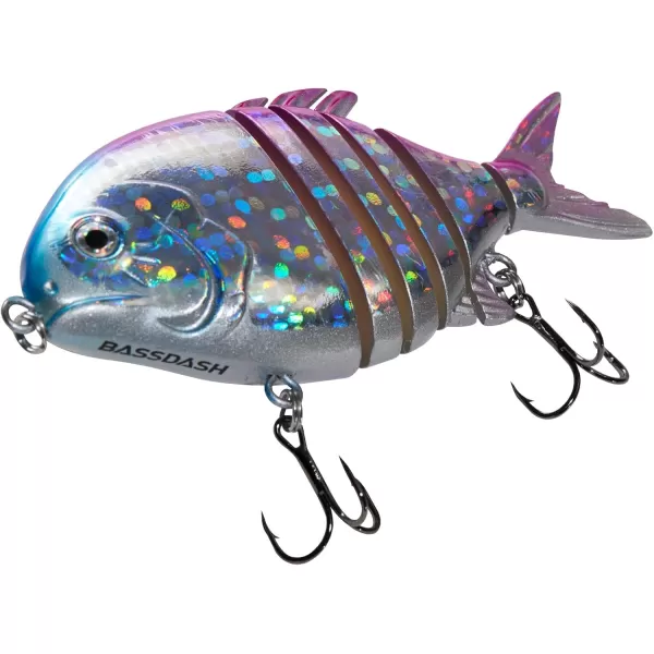 Bassdash SwimPomfret Hard Swimbaits with Builtin Steel Balls 39in 13oz Casting Panfish Bluegill Fishing Lure for Bass Walleye Pike FishingPinkSilver