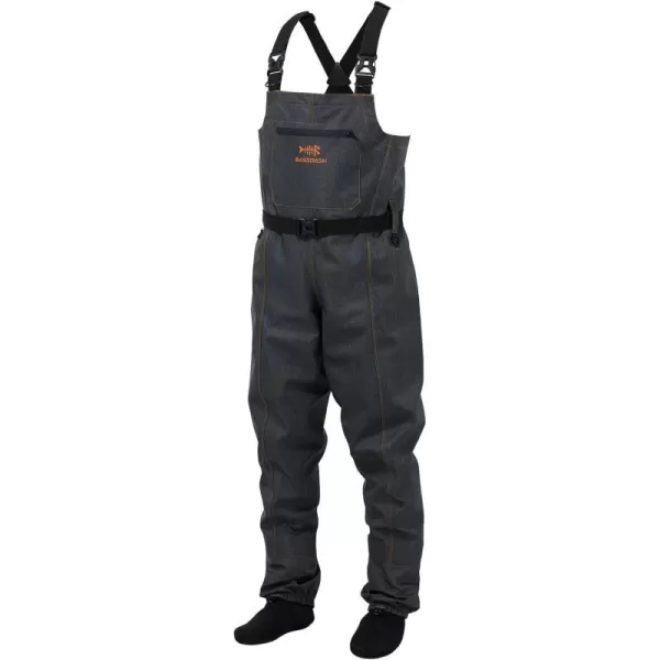 BASSDASH Mens Denim Breathable Chest Waders Waterproof Durable Lightweight Stocking Foot for Fishing Hunting ATV RidingDenim Black