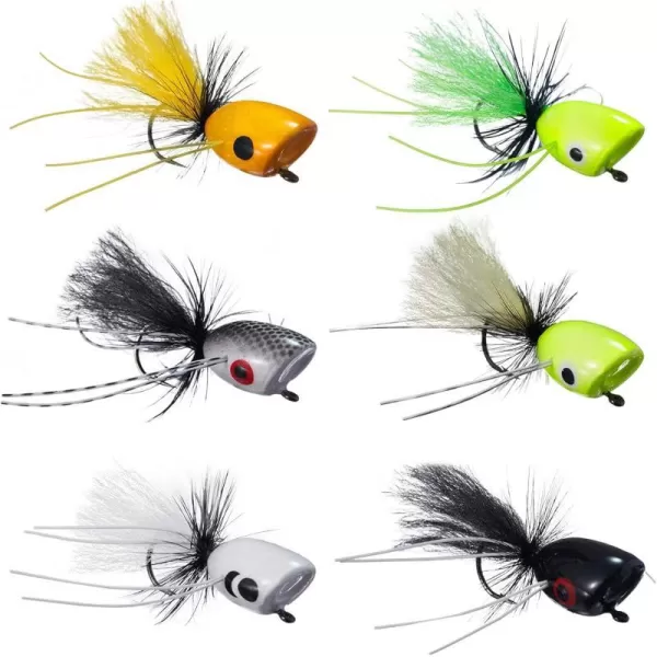 BASSDASH Popper Flies for Fly Fishing Bass Panfish Perch Topwater Fishing Lures2