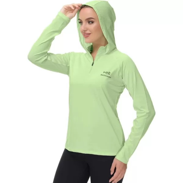 BASSDASH Womens UPF 50 Performance Hoodie Long Sleeve UV Fishing Hiking ShirtApple Green