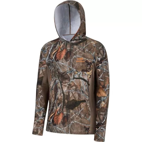 BASSDSASH Mens UPF 50 Lightweight Hunting Camo Hoodie Quick Dry Performance Long Sleeve Fishing Shirt with Hood FS30MAutumn Forest