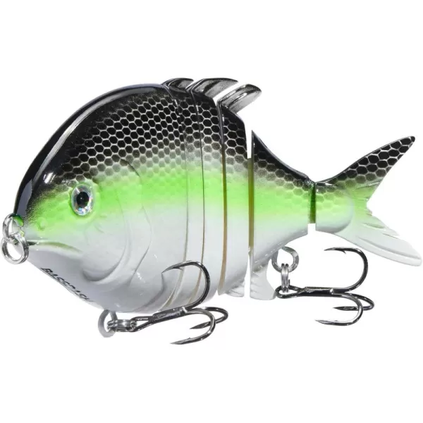 Bassdash SwimPomfret Hard Swimbaits with Builtin Steel Balls 39in 13oz Casting Panfish Bluegill Fishing Lure for Bass Walleye Pike FishingFluorescent White Shad