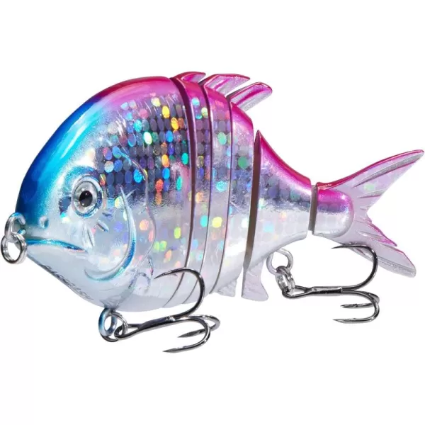 Bassdash SwimPomfret Hard Swimbaits with Builtin Steel Balls 39in 13oz Casting Panfish Bluegill Fishing Lure for Bass Walleye Pike FishingPinkSilver