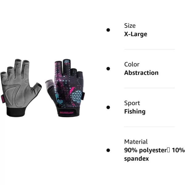 BASSDASH Astro Fishing Gloves Mens Womens Fingerless Gloves for Game Fishing Kayaking Paddling Sailing MTBAbstraction