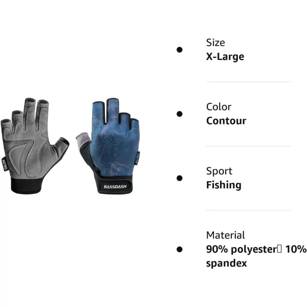 BASSDASH Astro Fishing Gloves Mens Womens Fingerless Gloves for Game Fishing Kayaking Paddling Sailing MTBContour