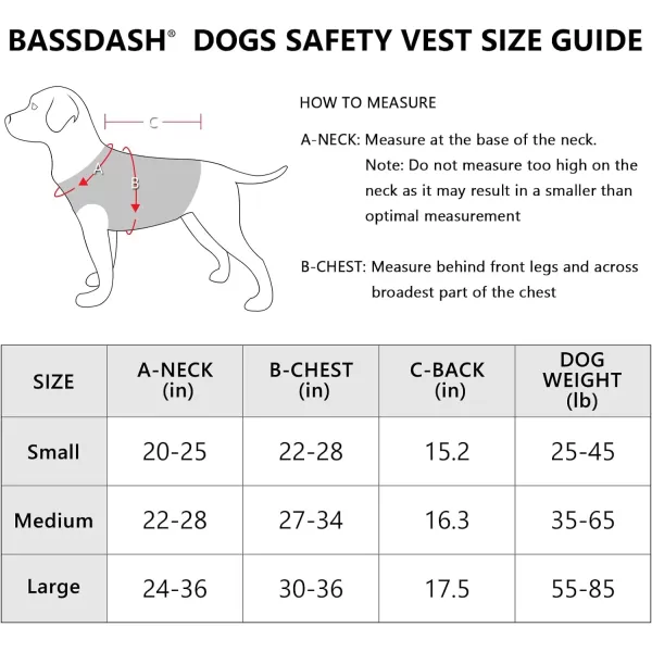 BASSDASH Dog Safety Vest Lightweight Water Resistant Chest Protection Blaze Orange Reflective High Visibility for Hunting OutdoorOrangeBlack Large