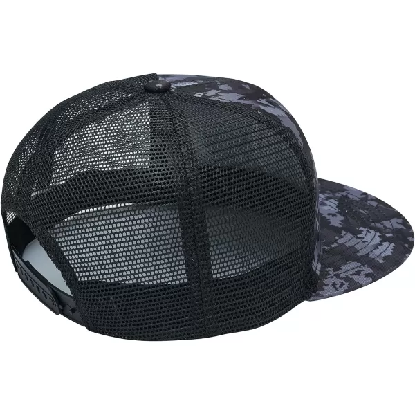 BASSDASH Flat Brim Trucker Cap Adjustable Snapback Hat Mesh Back for Men WomenNight Digital Camo