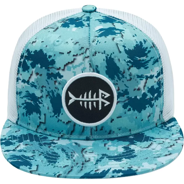 BASSDASH Flat Brim Trucker Cap Adjustable Snapback Hat Mesh Back for Men WomenOcean Digital Camo