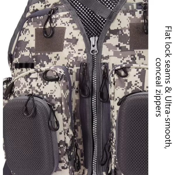 BASSDASH Fly Fishing Vest Multi Pocket Waistcoat Adjustable Size Gifts for Men WomenF22  Grey Camo