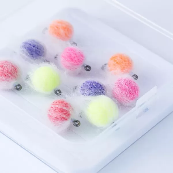 BASSDASH Fly Fishing Wet Flies Streamers Nuke Eggs for Trout Steelhead Salmon Fishing Fly Lure Kit with Box10pcs Nuke Eggs