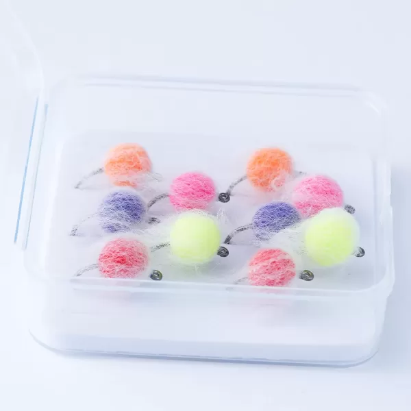 BASSDASH Fly Fishing Wet Flies Streamers Nuke Eggs for Trout Steelhead Salmon Fishing Fly Lure Kit with Box10pcs Nuke Eggs