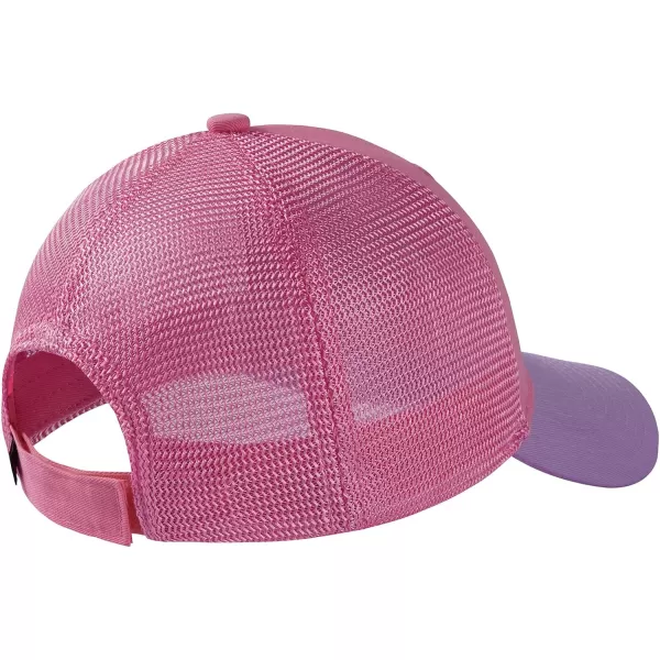 BASSDASH Kids Youth Fishing Sun Hat Mesh Back Adjustable Baseball Trucker Cap for Boys Girls ToddlerCoral PinkPurple