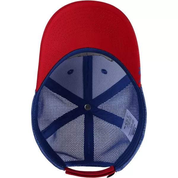 BASSDASH Kids Youth Fishing Sun Hat Mesh Back Adjustable Baseball Trucker Cap for Boys Girls ToddlerRoyal BlueRed