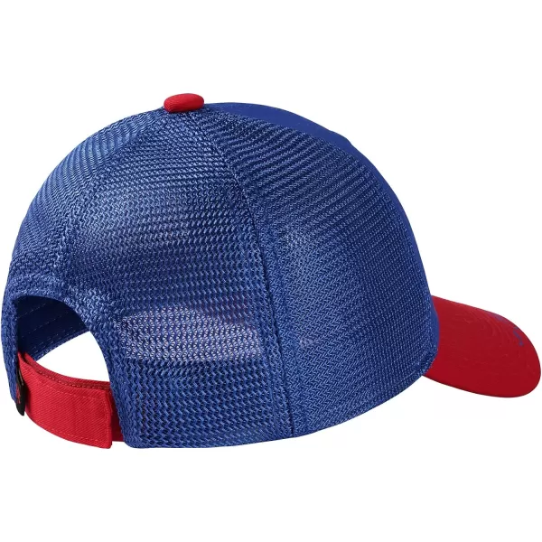 BASSDASH Kids Youth Fishing Sun Hat Mesh Back Adjustable Baseball Trucker Cap for Boys Girls ToddlerRoyal BlueRed