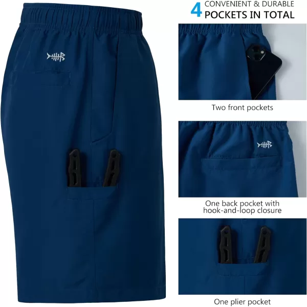 BASSDASH Mens 8Fishing Water Shorts Quick Dry UPF 50 Lightweight Cargo Hiking Kayaking Casual BottomDark Blue