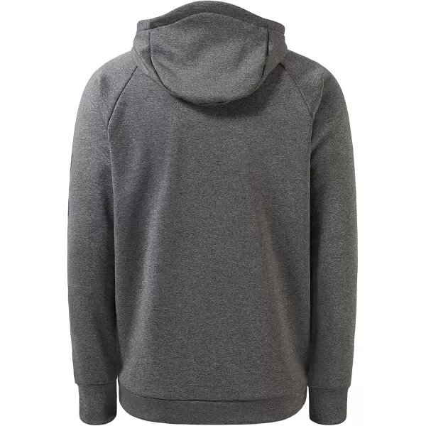 BASSDASH Mens Fishing Fleece Hoodie with Neck Gaiter Water Resistant Performance Hunting Sweatshirt FS18MDark Heather Grey