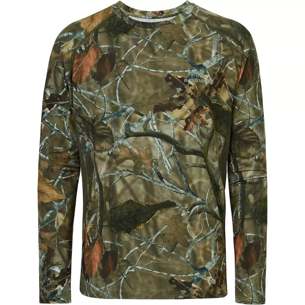 BASSDASH Mens Hunting Camo Performance Long Sleeve Shirt Fishing UPF50 FS13MAutumn Forest